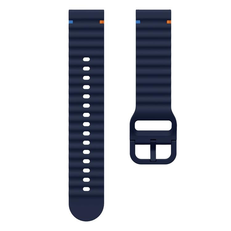 22mm Kalebol Wave Stitch Silicone Watch Band(Midnight Blue) by Kalebol