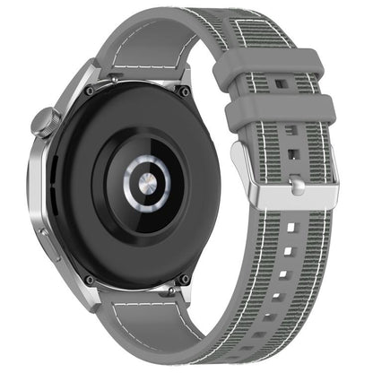 22mm Kalebol Ordinary Silver Buckle Hybrid Nylon Braid Silicone Watch Band(Grey) by Kalebol