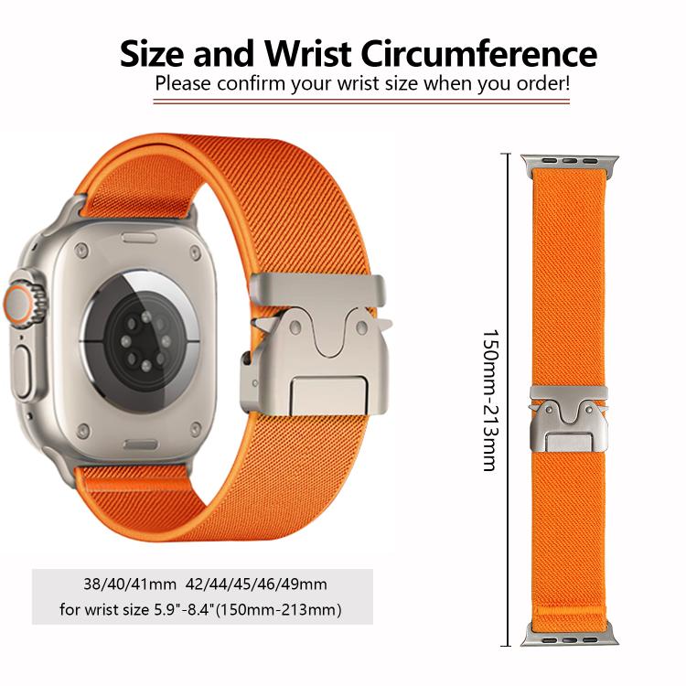 For Apple Watch 42mm / 41mm / 40mm / 38mm Kalebol Parachute Buckle Elastic Nylon Watch Band(Orange) by Kalebol