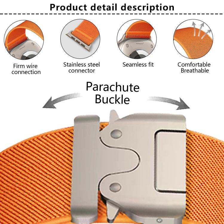 For Apple Watch 42mm / 41mm / 40mm / 38mm Kalebol Parachute Buckle Elastic Nylon Watch Band(Orange) by Kalebol