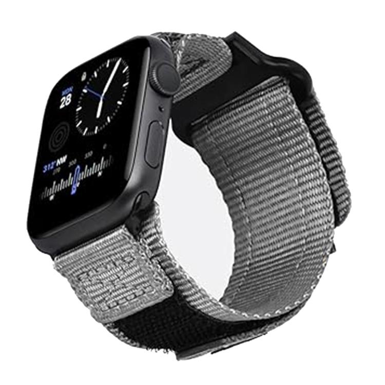 For Apple Watch 42mm / 41mm / 40mm / 38mm Kalebol Canvas Nylon Hook and Loop Watch Band(Grey) by Kalebol