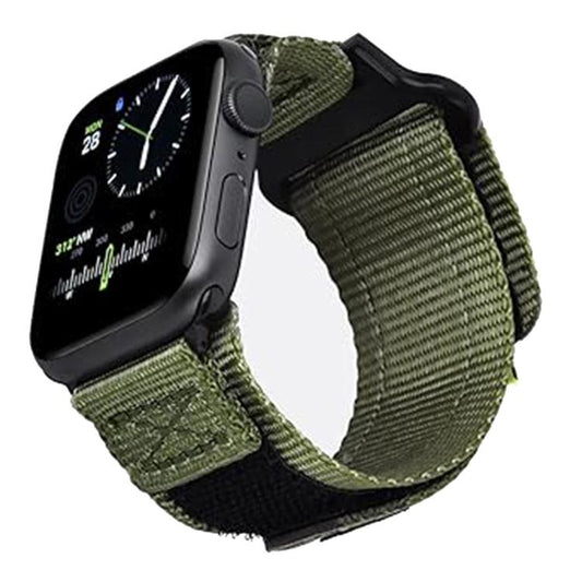 For Apple Watch 42mm / 41mm / 40mm / 38mm Kalebol Canvas Nylon Hook and Loop Watch Band(Army Green) by Kalebol