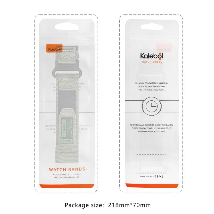 For Apple Watch 46mm / 49mm / 45mm / 44mm Kalebol Canvas Nylon Hook and Loop Watch Band(Black) by Kalebol