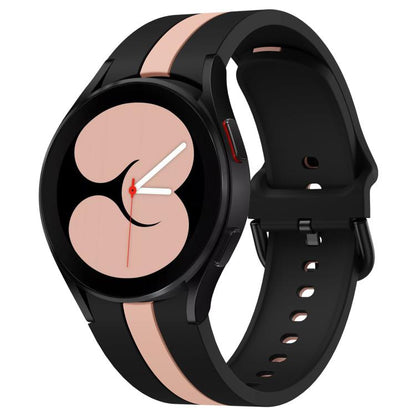 For Samsung Galaxy Watch7 / 6 / 5 Kalebol Three Vertical Stripes Same Color Buckle Silicone Strap(Black Pink) by Kalebol