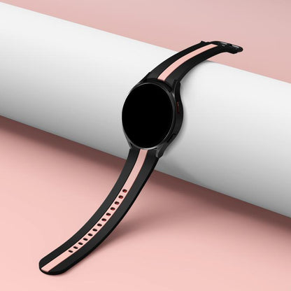 For Samsung Galaxy Watch7 / 6 / 5 Kalebol Three Vertical Stripes Same Color Buckle Silicone Strap(Black Pink) by Kalebol