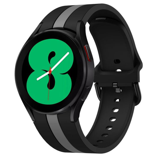 For Samsung Galaxy Watch7 / 6 / 5 Kalebol Three Vertical Stripes Same Color Buckle Silicone Strap(Black Grey) by Kalebol