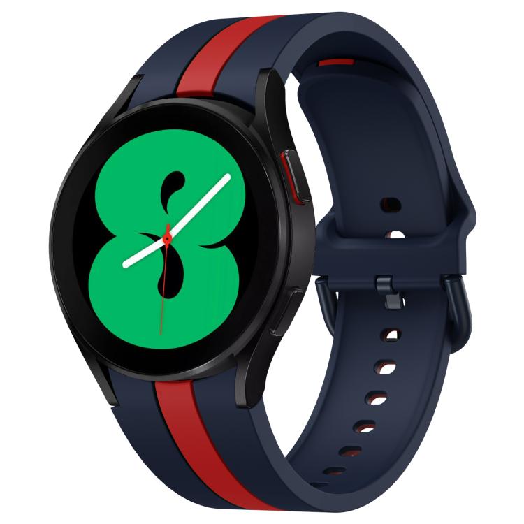 For Samsung Galaxy Watch7 / 6 / 5 Kalebol Three Vertical Stripes Same Color Buckle Silicone Strap(Blue Red) by Kalebol