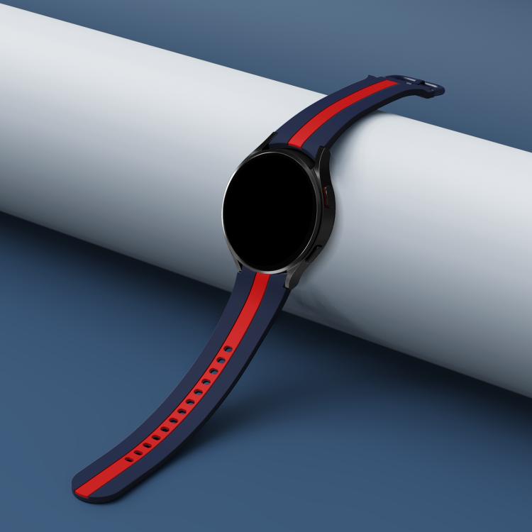 For Samsung Galaxy Watch7 / 6 / 5 Kalebol Three Vertical Stripes Same Color Buckle Silicone Strap(Blue Red) by Kalebol