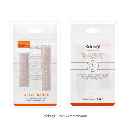 For Apple Watch 42mm / 41mm / 40mm / 38mm Kalebol Stitched Genuine Leather Watch Band(Pull Up Leather Brown) by Kalebol