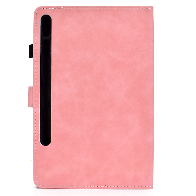 For Samsung Galaxy Tab S8 / Galaxy Tab S7 T870 Cowhide Texture Horizontal Flip Leather Case with Holder & Card Slots & Sleep / Wake-up Function(Rose Gold) by bashfashion