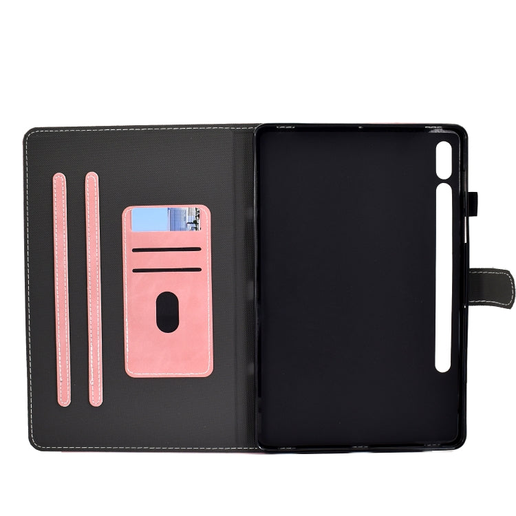 For Samsung Galaxy Tab S8 / Galaxy Tab S7 T870 Cowhide Texture Horizontal Flip Leather Case with Holder & Card Slots & Sleep / Wake-up Function(Rose Gold) by bashfashion