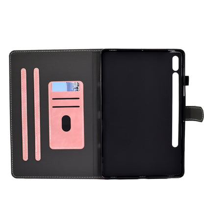 For Samsung Galaxy Tab S8 / Galaxy Tab S7 T870 Cowhide Texture Horizontal Flip Leather Case with Holder & Card Slots & Sleep / Wake-up Function(Rose Gold) by bashfashion