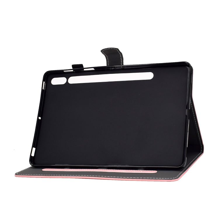 For Samsung Galaxy Tab S8 / Galaxy Tab S7 T870 Cowhide Texture Horizontal Flip Leather Case with Holder & Card Slots & Sleep / Wake-up Function(Rose Gold) by bashfashion