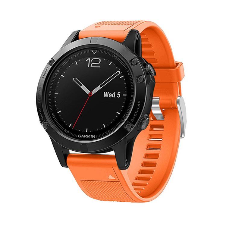 For Garmin QuickFit Kalebol 22mm Rhombus Texture Silicone Watch Band(Orange) by Kalebol