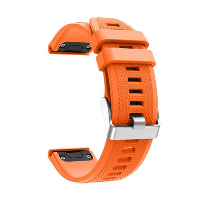For Garmin QuickFit Kalebol 22mm Rhombus Texture Silicone Watch Band(Orange) by Kalebol