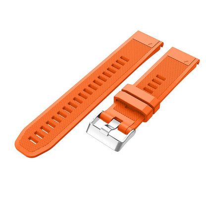For Garmin QuickFit Kalebol 22mm Rhombus Texture Silicone Watch Band(Orange) by Kalebol