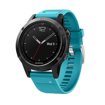 For Garmin QuickFit Kalebol 22mm Rhombus Texture Silicone Watch Band(Blue) by Kalebol