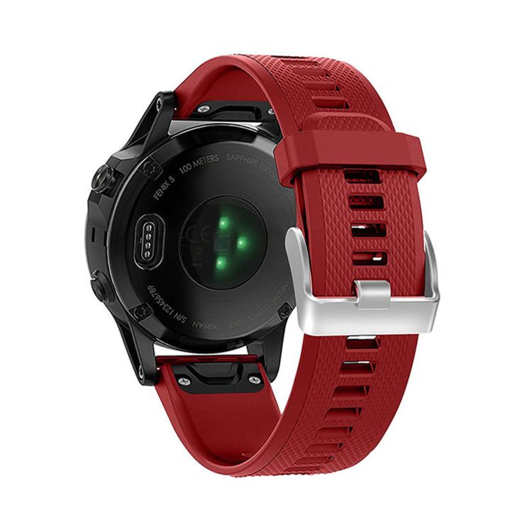 For Garmin QuickFit Kalebol 22mm Rhombus Texture Silicone Watch Band(Red) by Kalebol