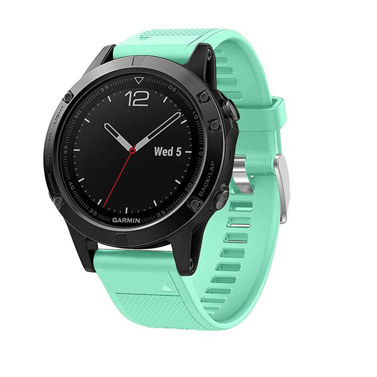 For Garmin QuickFit Kalebol 22mm Rhombus Texture Silicone Watch Band(Teal) by Kalebol