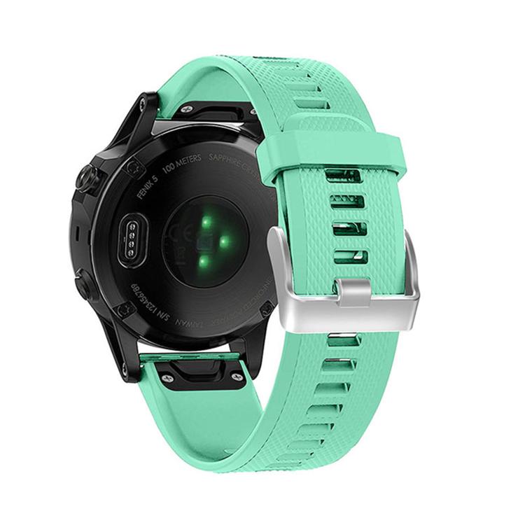 For Garmin QuickFit Kalebol 22mm Rhombus Texture Silicone Watch Band(Teal) by Kalebol
