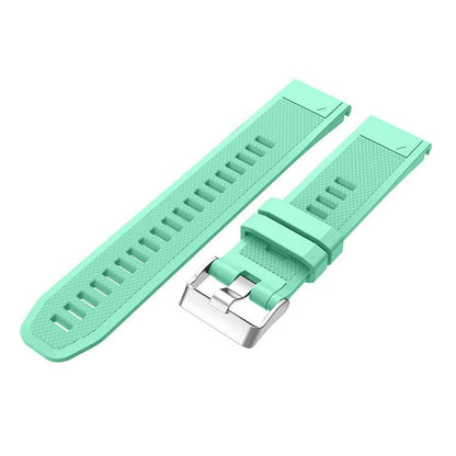 For Garmin QuickFit Kalebol 22mm Rhombus Texture Silicone Watch Band(Teal) by Kalebol