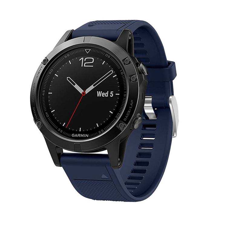 For Garmin QuickFit Kalebol 22mm Rhombus Texture Silicone Watch Band(Midnight Blue) by Kalebol