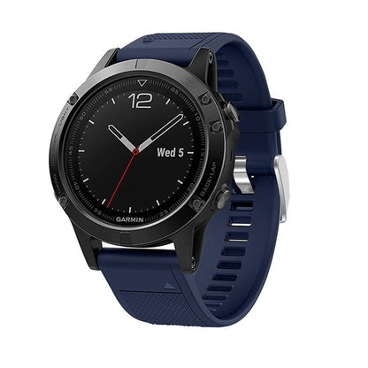 For Garmin QuickFit Kalebol 22mm Rhombus Texture Silicone Watch Band(Midnight Blue) by Kalebol