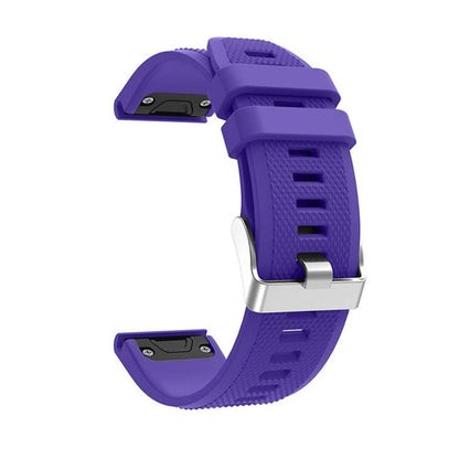 For Garmin QuickFit Kalebol 22mm Rhombus Texture Silicone Watch Band(Purple) by Kalebol
