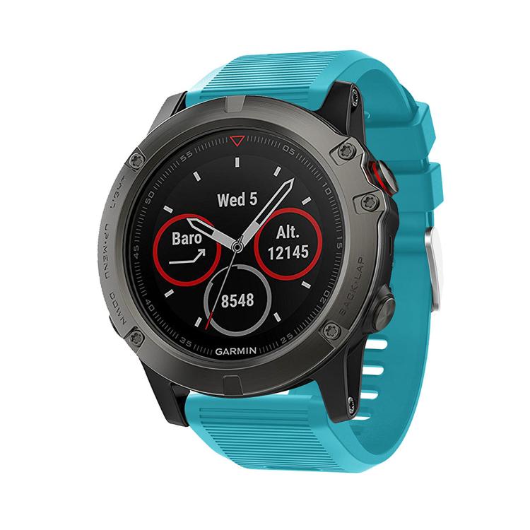 For Garmin QuickFit Kalebol 26mm Rhombus Texture Silicone Watch Band(Blue) by Kalebol