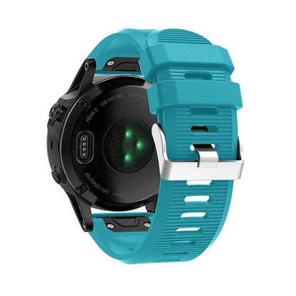 For Garmin QuickFit Kalebol 26mm Rhombus Texture Silicone Watch Band(Blue) by Kalebol