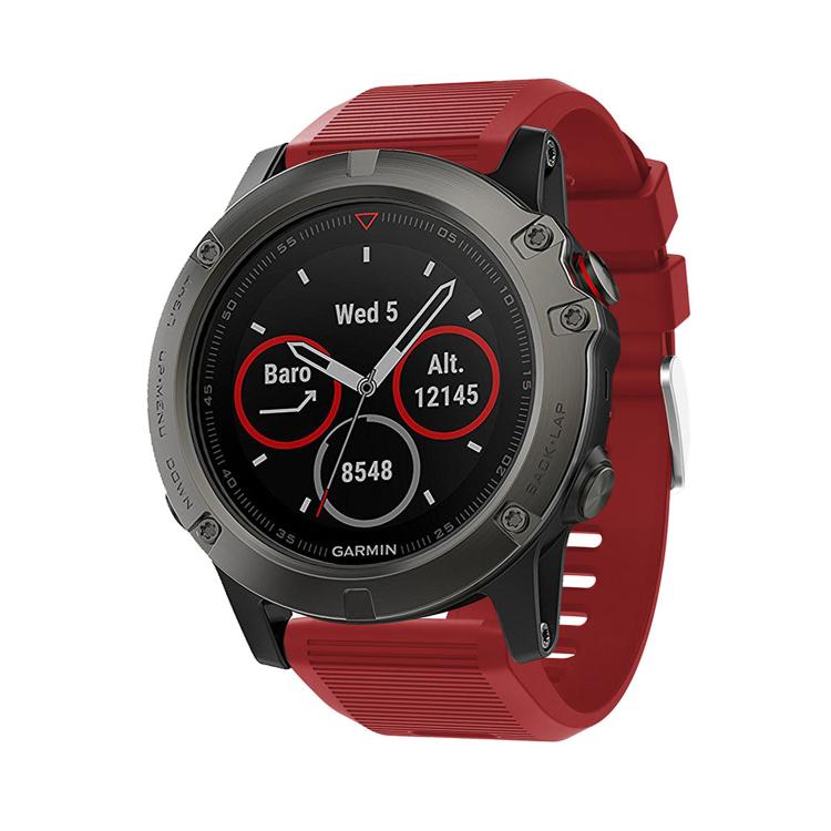 For Garmin QuickFit Kalebol 26mm Rhombus Texture Silicone Watch Band(Red) by Kalebol