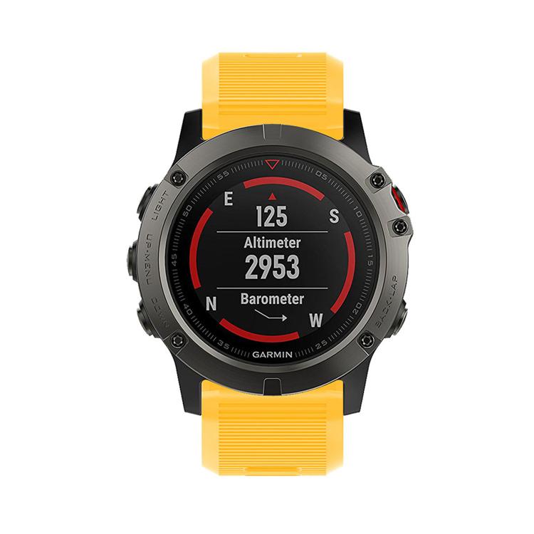 For Garmin QuickFit Kalebol 26mm Rhombus Texture Silicone Watch Band(Yellow) by Kalebol