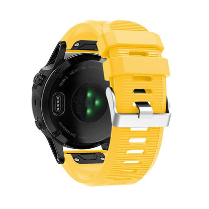 For Garmin QuickFit Kalebol 26mm Rhombus Texture Silicone Watch Band(Yellow) by Kalebol
