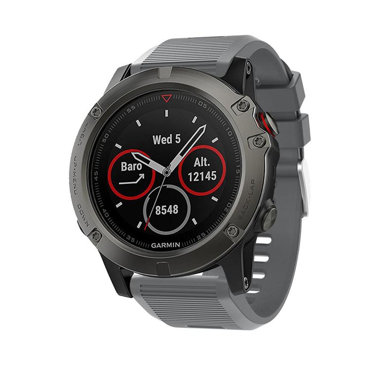 For Garmin QuickFit Kalebol 26mm Rhombus Texture Silicone Watch Band(Grey) by Kalebol