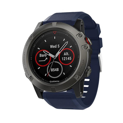 For Garmin QuickFit Kalebol 26mm Rhombus Texture Silicone Watch Band(Midnight Blue) by Kalebol