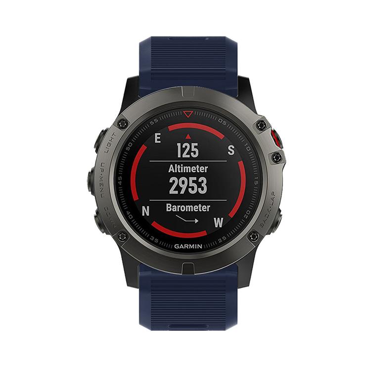 For Garmin QuickFit Kalebol 26mm Rhombus Texture Silicone Watch Band(Midnight Blue) by Kalebol