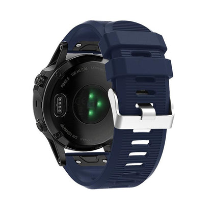 For Garmin QuickFit Kalebol 26mm Rhombus Texture Silicone Watch Band(Midnight Blue) by Kalebol