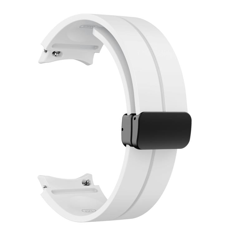For Samsung Galaxy Watch7 / 6 / 5 Kalebol Concave Folding Magnetic Buckle Silicone Strap(White) by Kalebol