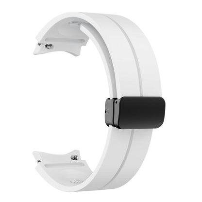 For Samsung Galaxy Watch7 / 6 / 5 Kalebol Concave Folding Magnetic Buckle Silicone Strap(White) by Kalebol