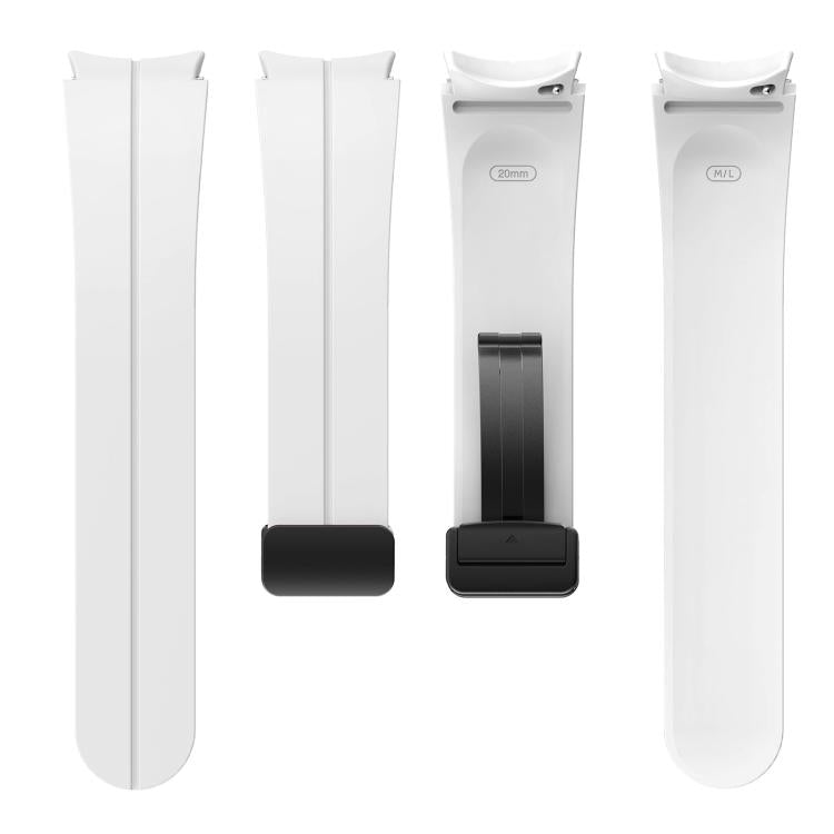 For Samsung Galaxy Watch7 / 6 / 5 Kalebol Concave Folding Magnetic Buckle Silicone Strap(White) by Kalebol