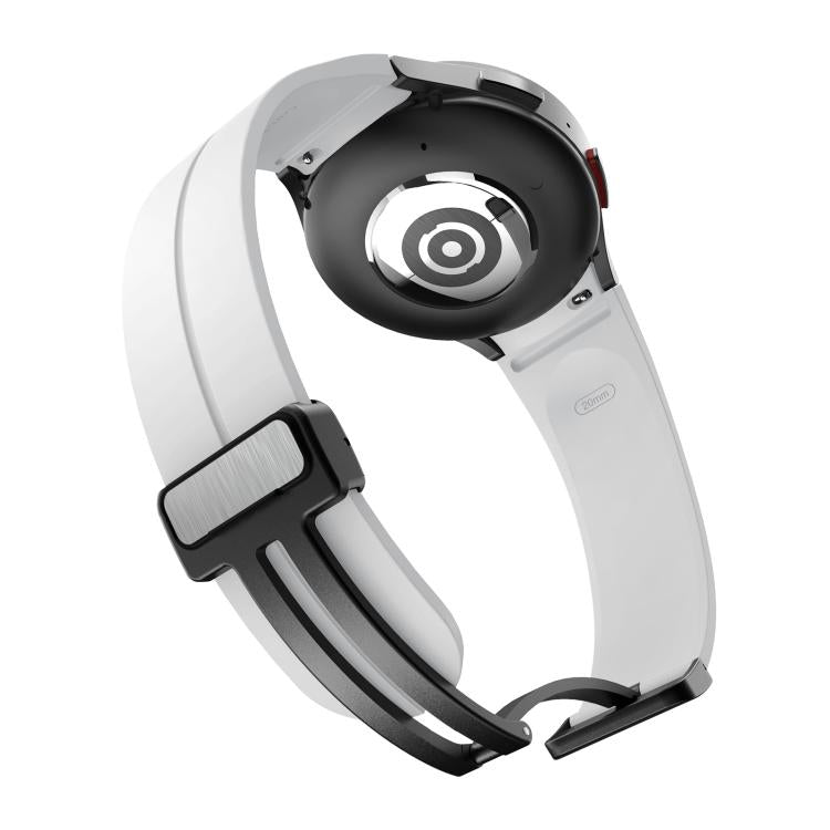 For Samsung Galaxy Watch7 / 6 / 5 Kalebol Concave Folding Magnetic Buckle Silicone Strap(White) by Kalebol