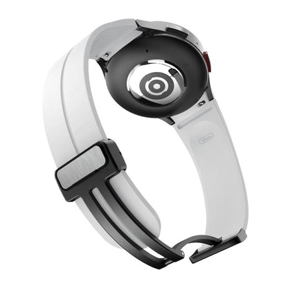 For Samsung Galaxy Watch7 / 6 / 5 Kalebol Concave Folding Magnetic Buckle Silicone Strap(White) by Kalebol