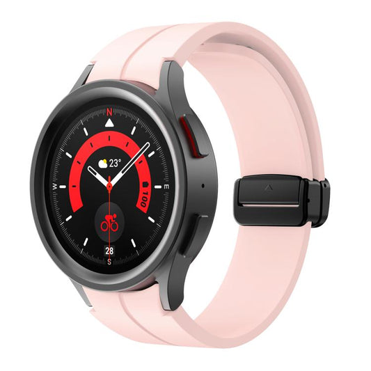 For Samsung Galaxy Watch7 / 6 / 5 Kalebol Concave Folding Magnetic Buckle Silicone Strap(Pink) by Kalebol