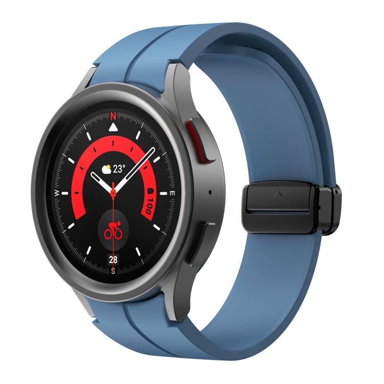 For Samsung Galaxy Watch7 / 6 / 5 Kalebol Concave Folding Magnetic Buckle Silicone Strap(Blue) by Kalebol