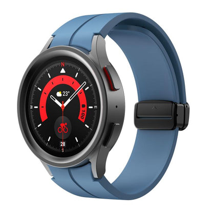 For Samsung Galaxy Watch7 / 6 / 5 Kalebol Concave Folding Magnetic Buckle Silicone Strap(Blue) by Kalebol
