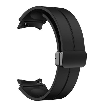 For Samsung Galaxy Watch7 / 6 / 5 Kalebol Concave Folding Magnetic Buckle Silicone Strap(Black) by Kalebol
