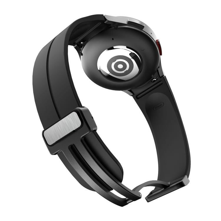 For Samsung Galaxy Watch7 / 6 / 5 Kalebol Concave Folding Magnetic Buckle Silicone Strap(Black) by Kalebol