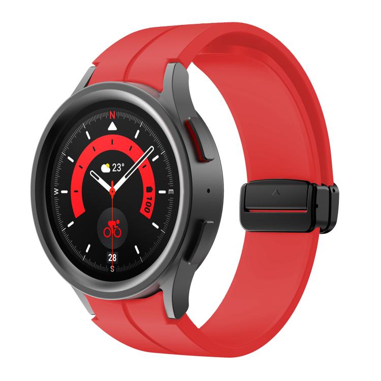 For Samsung Galaxy Watch7 / 6 / 5 Kalebol Concave Folding Magnetic Buckle Silicone Strap(Red) by Kalebol