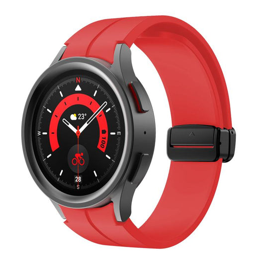 For Samsung Galaxy Watch7 / 6 / 5 Kalebol Concave Folding Magnetic Buckle Silicone Strap(Red) by Kalebol
