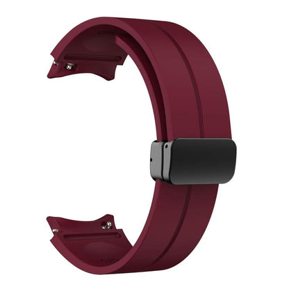 For Samsung Galaxy Watch7 / 6 / 5 Kalebol Concave Folding Magnetic Buckle Silicone Strap(Wine Red) by Kalebol